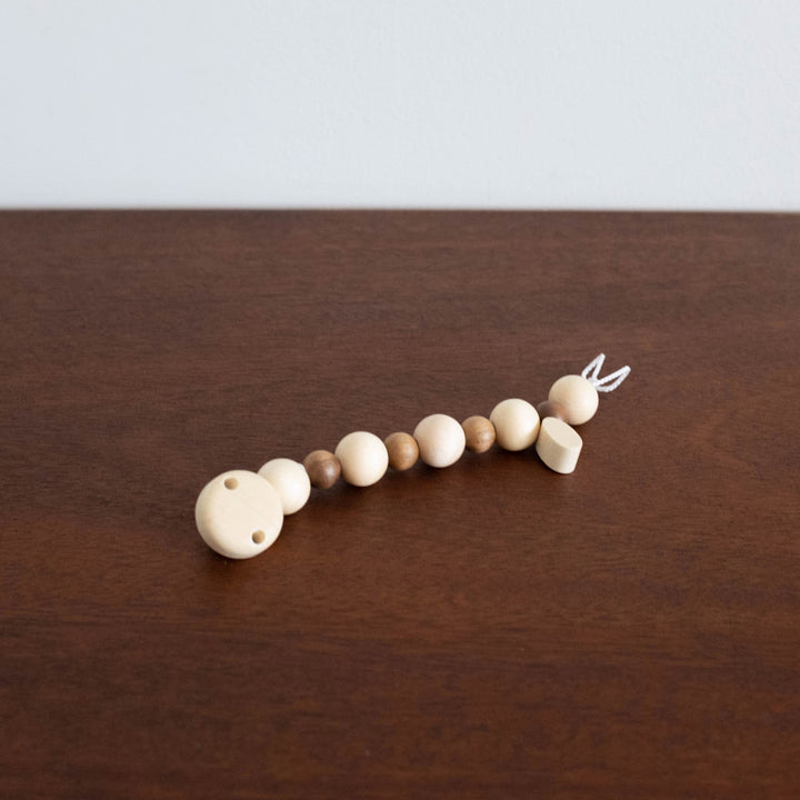Wooden Beaded Soother Teether Clip