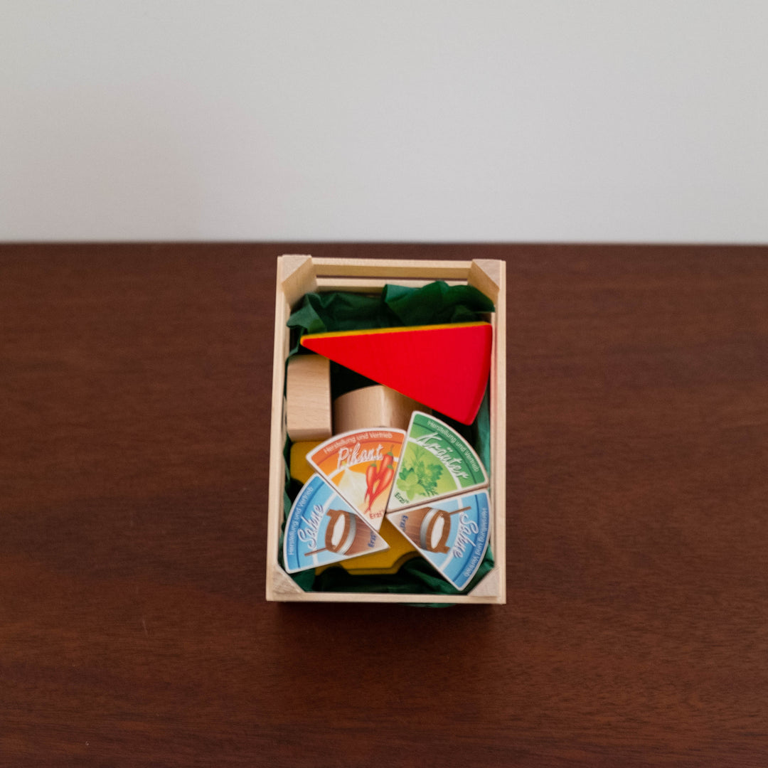 Wooden Assorted Cheese Goods Toy Set