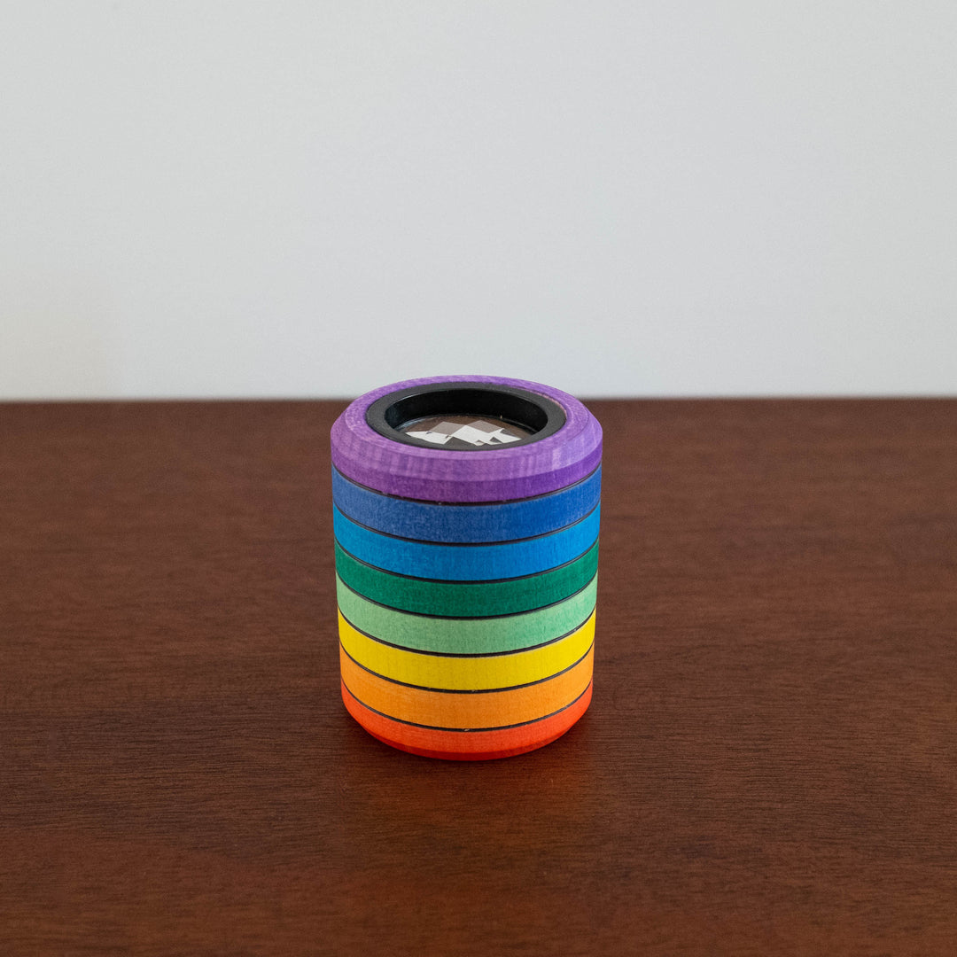 NEW Wooden Rainbow Kaleidoscope Viewer Toy