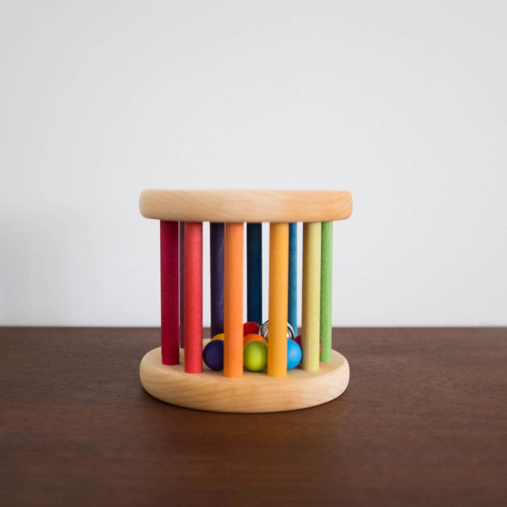 NEW Wooden Rolling Wheel Toy- Rainbow Large