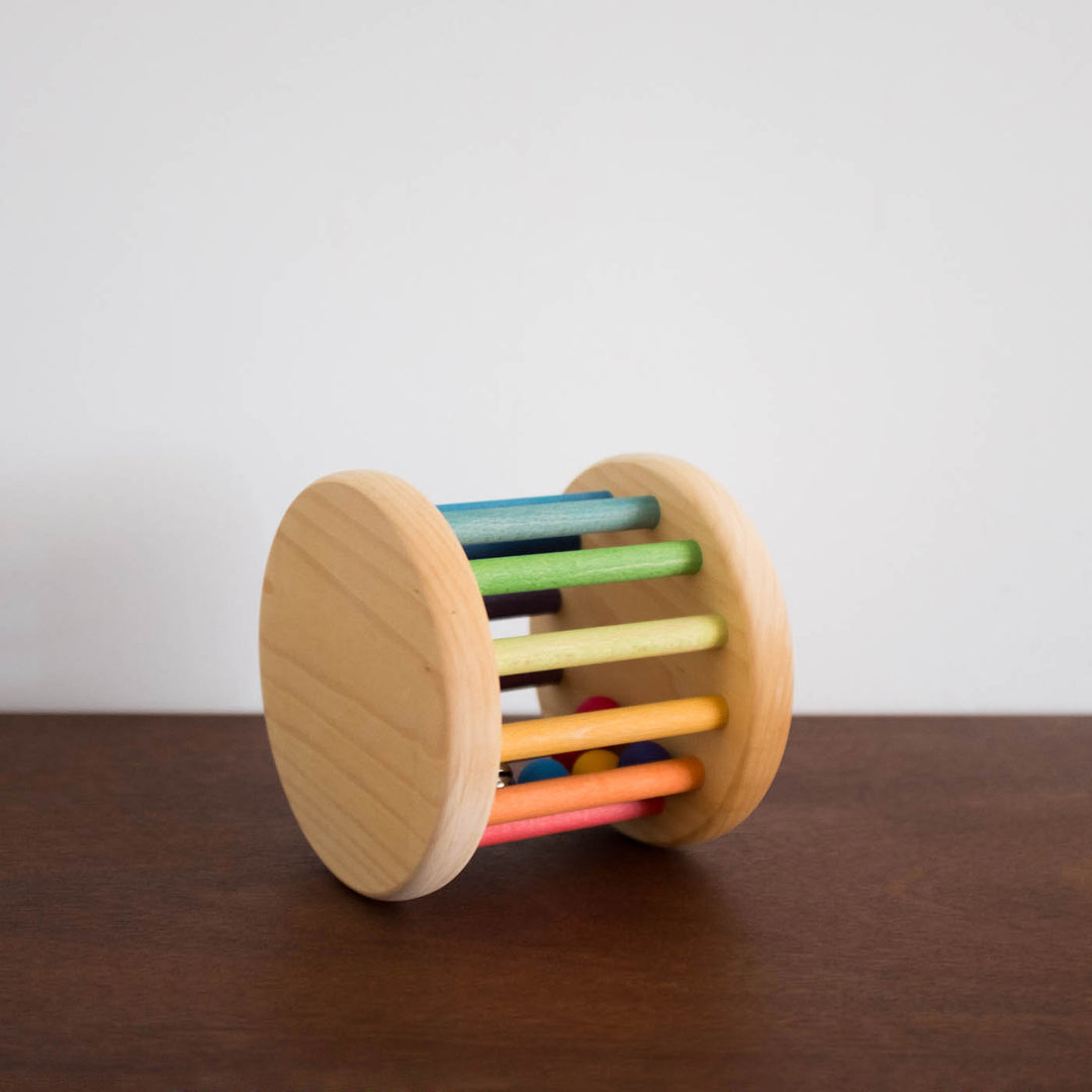 NEW Wooden Rolling Wheel Toy- Rainbow Large