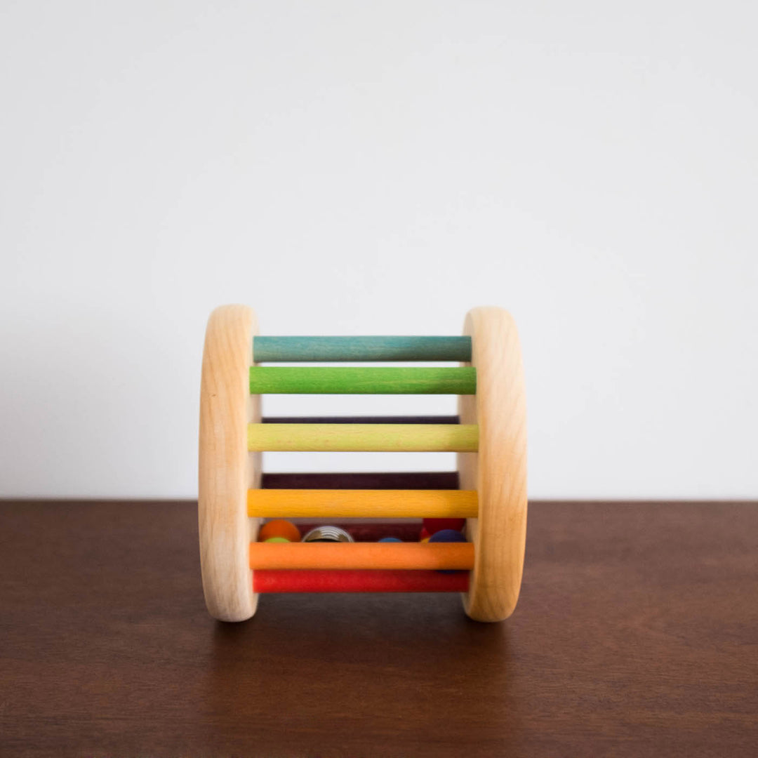 NEW Wooden Rolling Wheel Toy- Rainbow Large