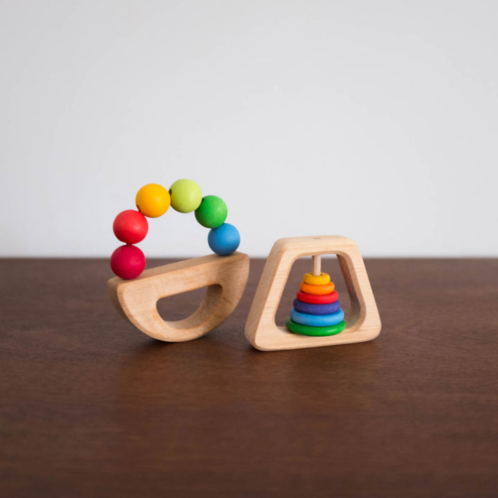 NEW Wooden Grasping Toy- Rainbow Boat