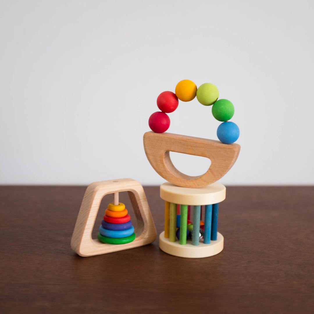 NEW Wooden Grasping Toy- Rainbow Boat