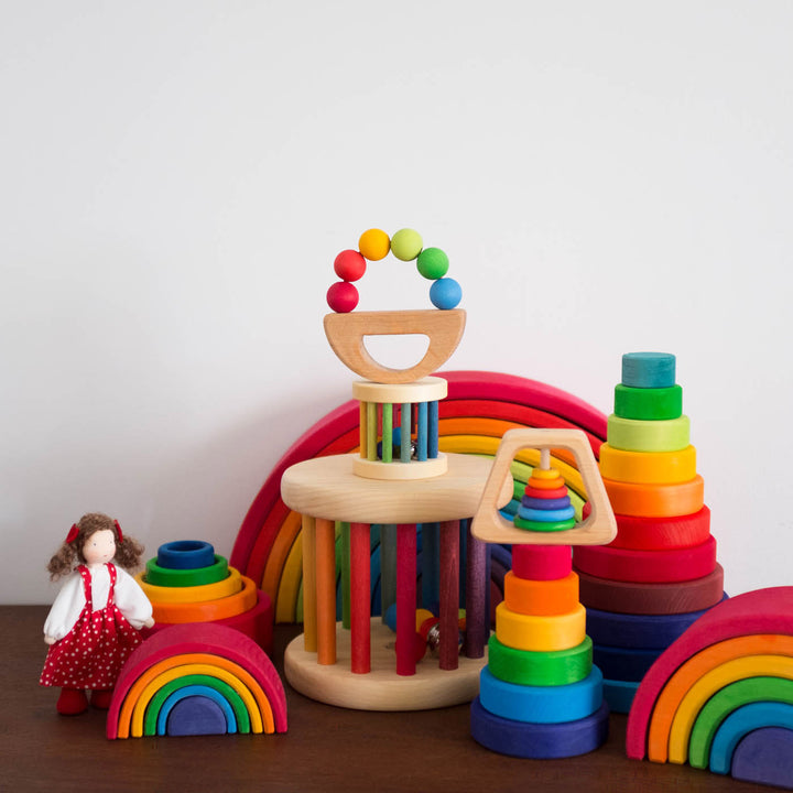 NEW Wooden Rainbow Small-Multi Color