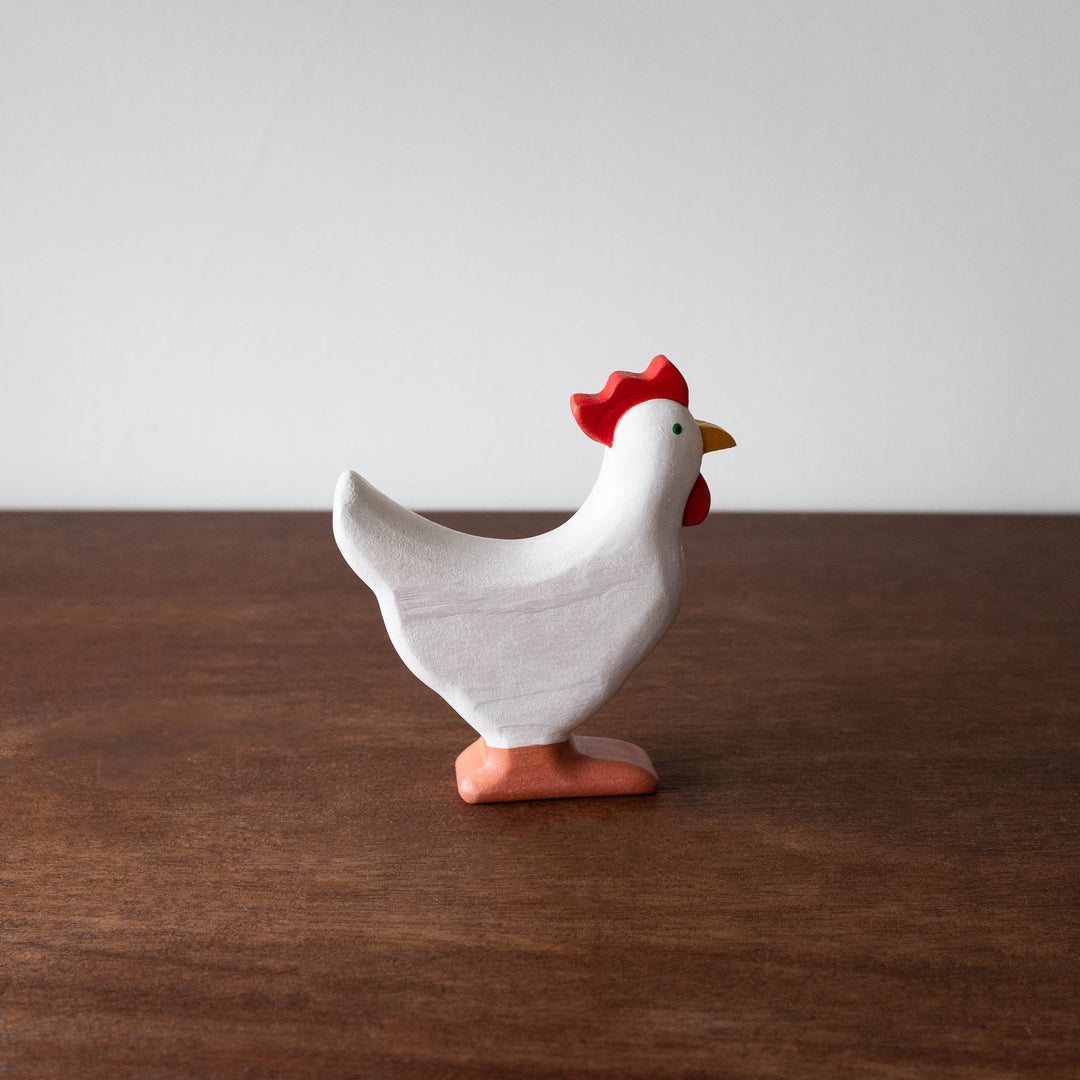 Wooden Heirloom Animal- White Hen Standing