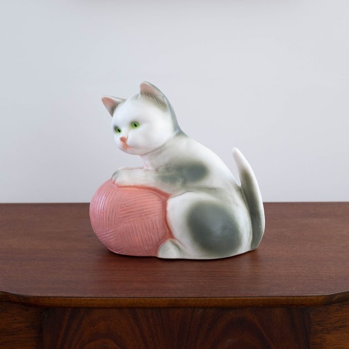 NEW Cat with Pink Wool Night Light Lamp