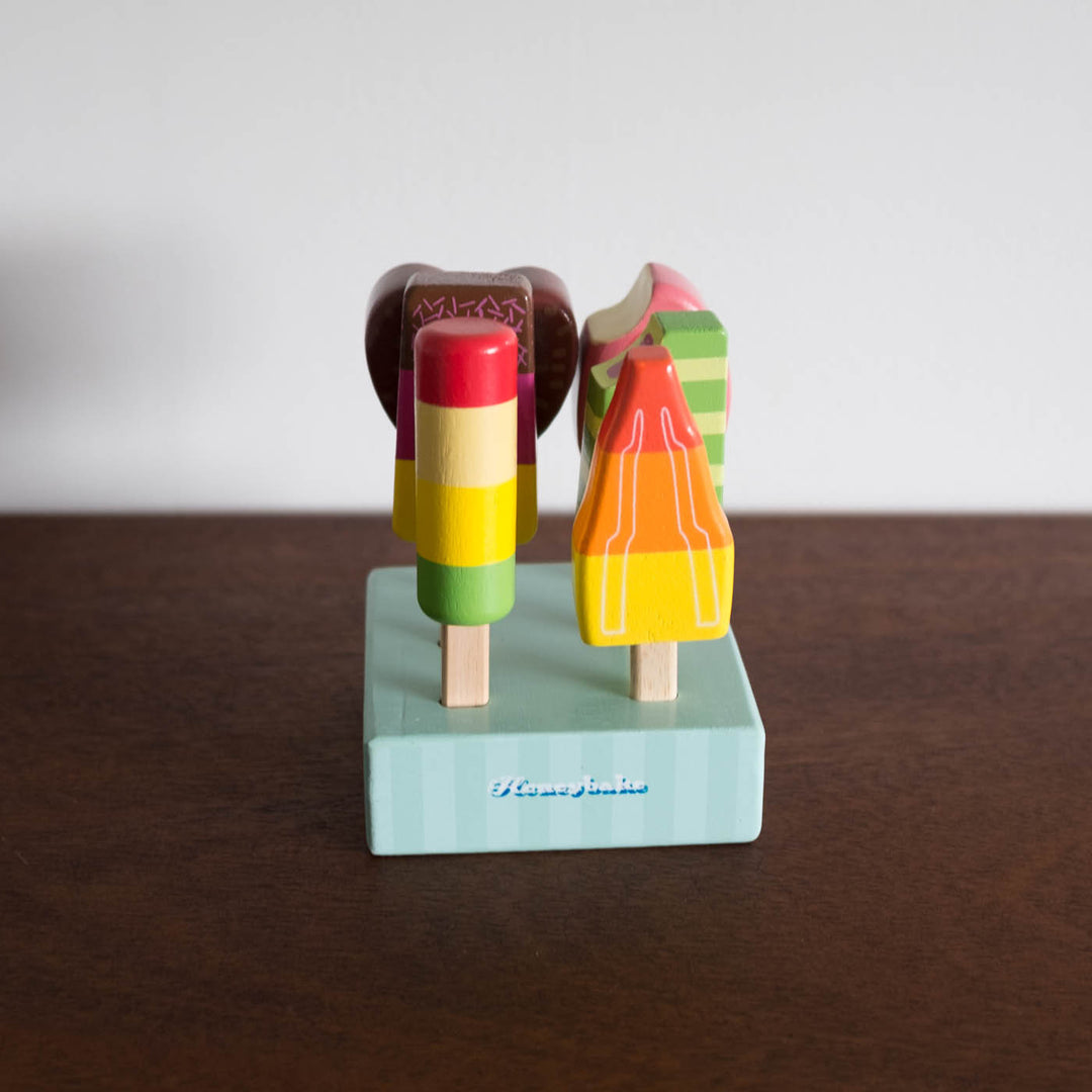 Wooden Ice Lollies Popsicle Set