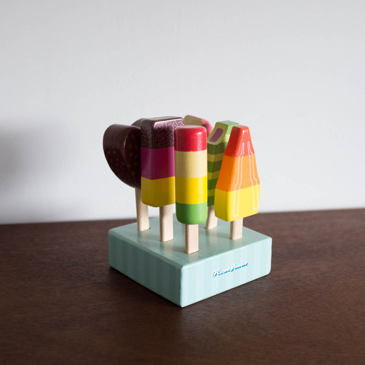 Wooden Ice Lollies Popsicle Set