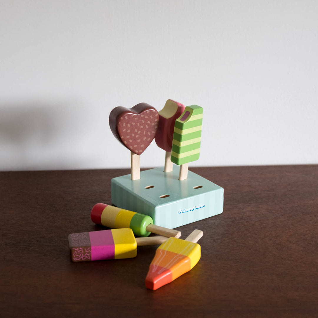 Wooden Ice Lollies Popsicle Set