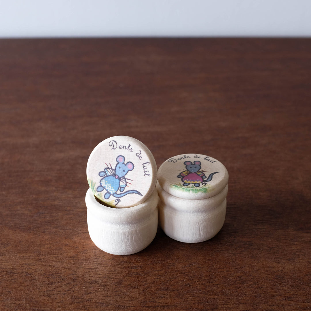 NEW Wooden Little French Mice Tooth Boxes- Available in Two Colors!