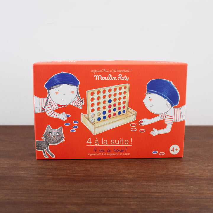 NEW 4 in a Row Wooden Game Toy Checkers