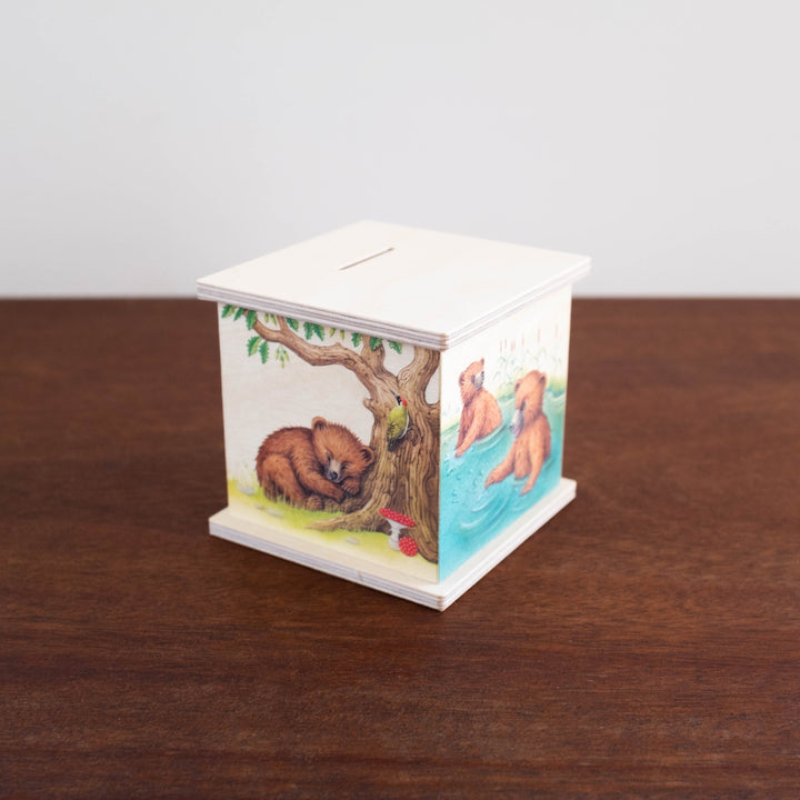 Wooden Coin Bank - Bears