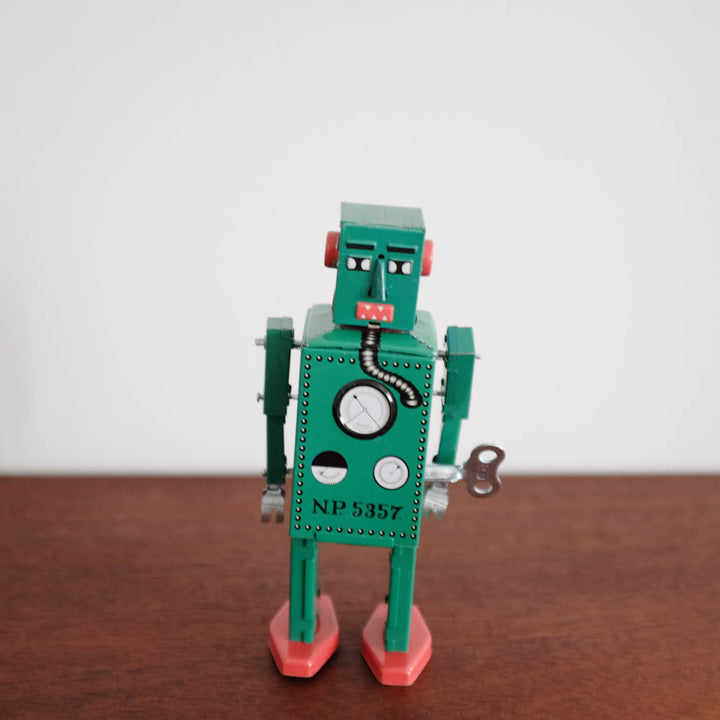 NEW Tin Robot Collectible- Lilliput Green Small