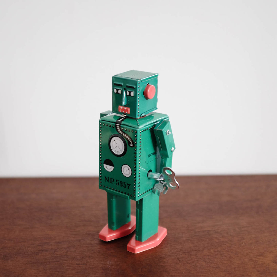 NEW Tin Robot Collectible- Lilliput Green Small
