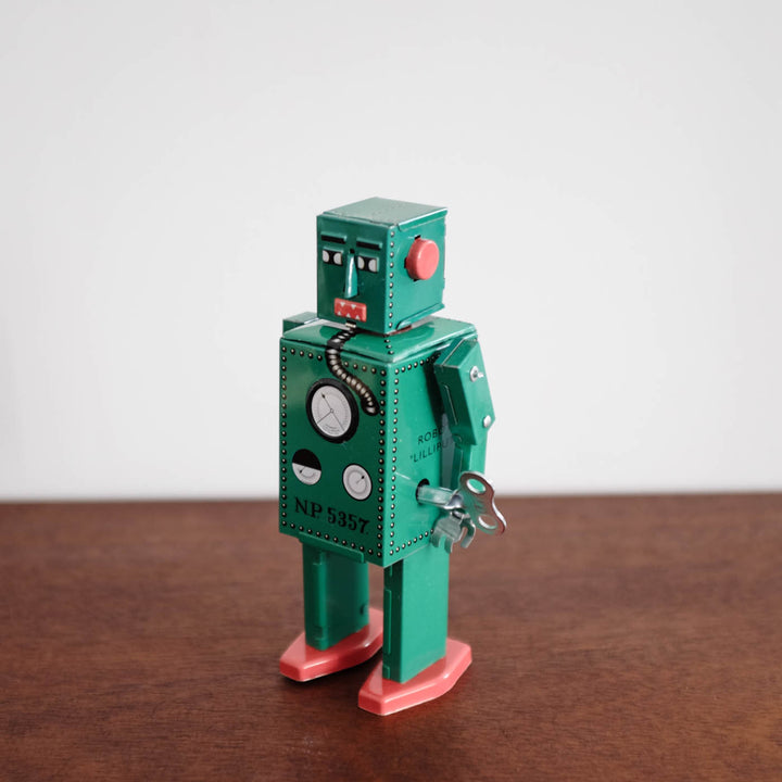 NEW Tin Robot Collectible- Lilliput Green Small