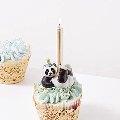 NEW Limited Ceramic Party Animals Candle Holder- Panda