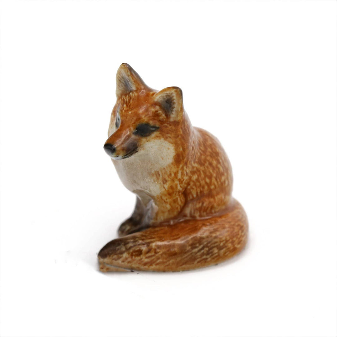Porcelain Miniature Treasure Figurine- Red Fox Sitting