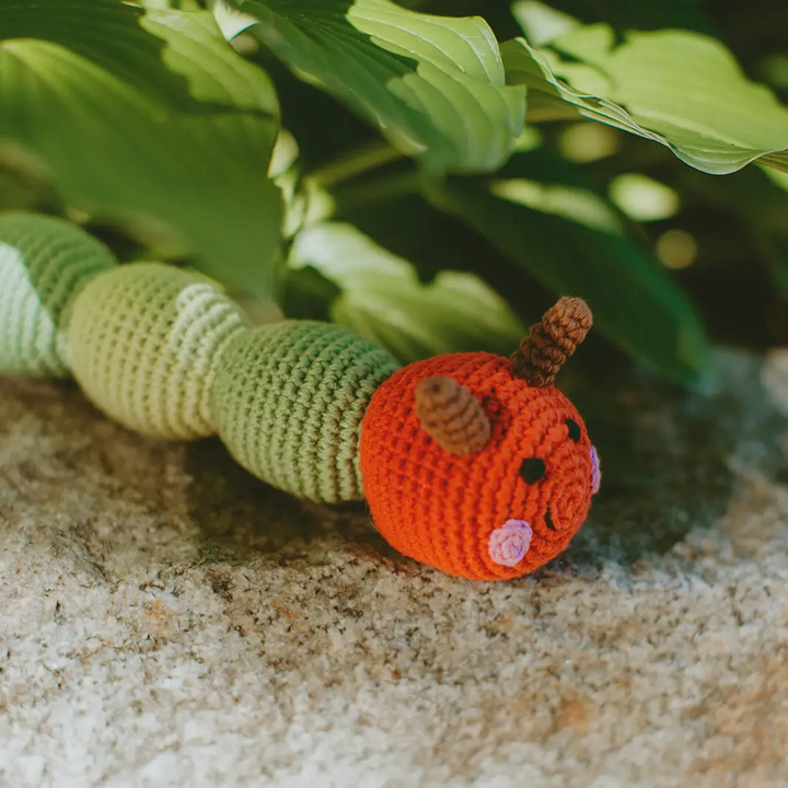 NEW Organic Caterpillar Rattle Toy
