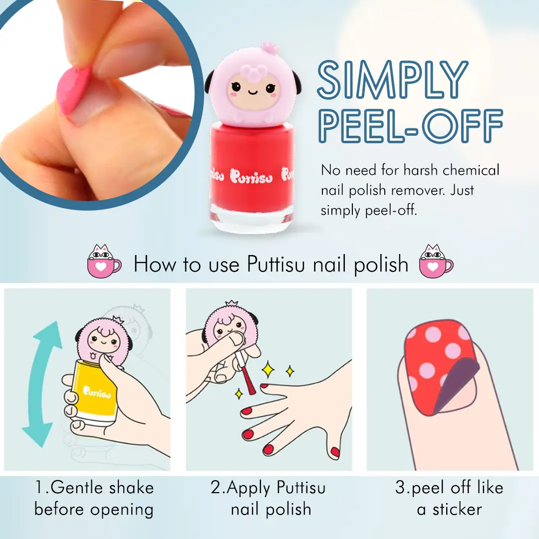 Scented All Natural Peel- Off Nail Polish Red - Lovely Moment
